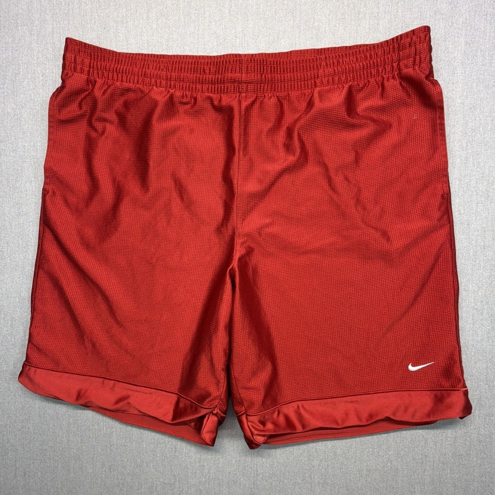 Vintage Nike Basketball Shorts Mens XL Red Shiny Baggy Dazzle Athletic Y2K
